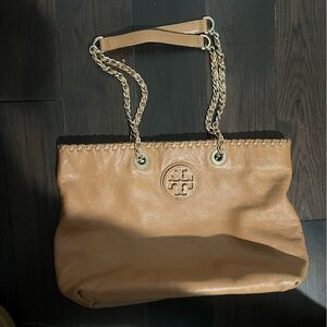 Tory Burch Camel Leather Shoulder Bag